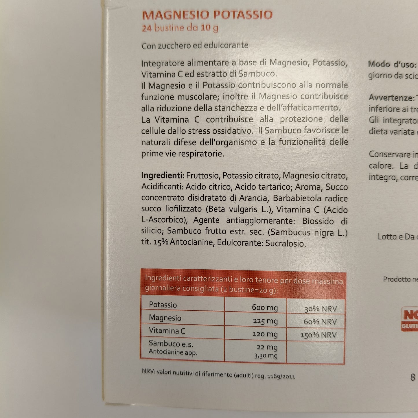 BÌNTEGRA magnesio e potassio 24 bustine