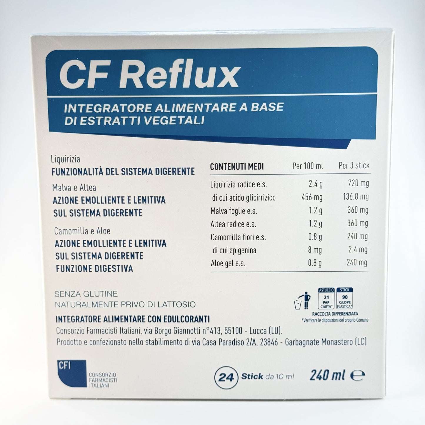 Reflusso CFreflux 24 stick gel da 10 ml